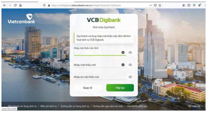 Cách lấy lại mật khẩu chuyển tiền Vietcombank