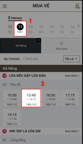 Cách đặt vé online Lotte Cinema trên điện thoại iPhone