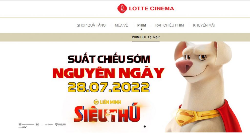 Cách mua vé Lotte Cinema online trên máy tính