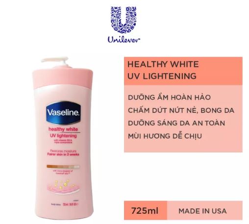 Sữa dưỡng thể làm trắng da Vaseline Healthy White UV Lightening